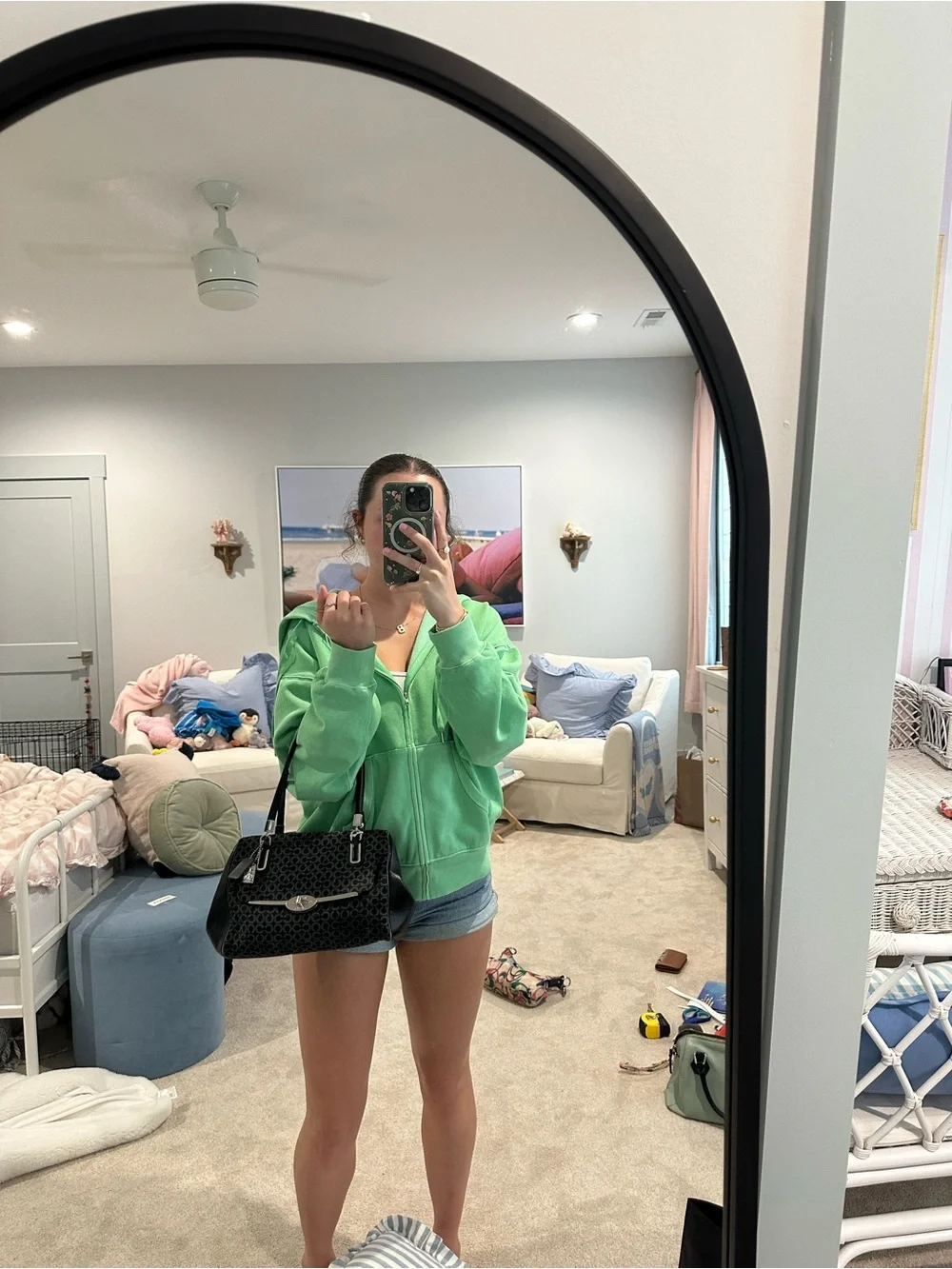 Coach Black Monogram Shoulder Bag